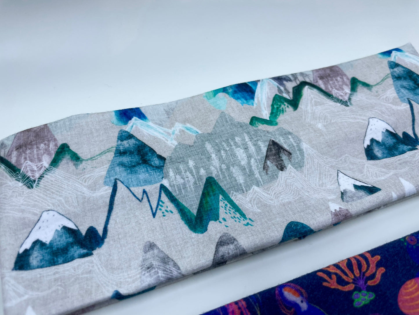 Alaskan Northern Lights Mountains and Jellyfish Handmade Headbands Jersey Knit Soft