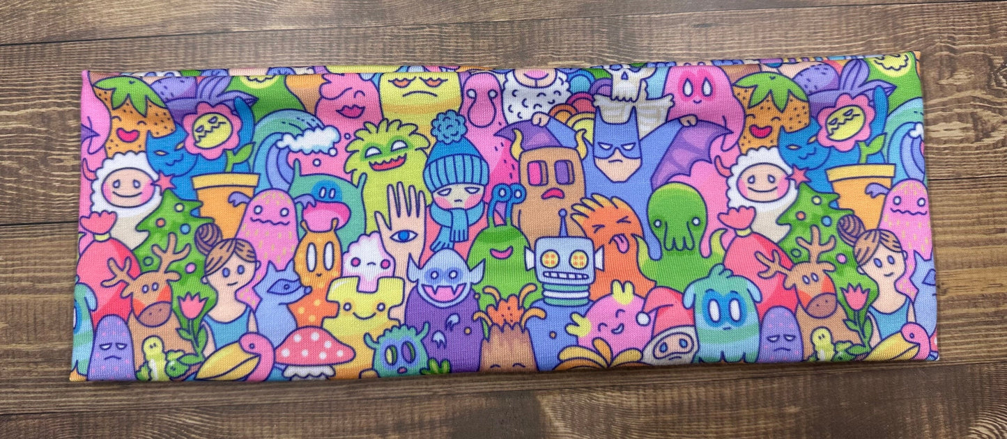 Bigfoot and Cute Creatures Trees Handmade Headbands Jersey Knit Soft