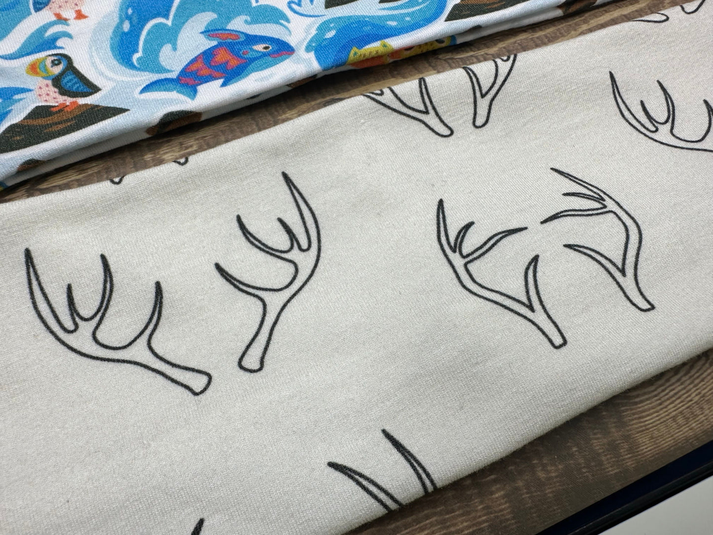 Alaska Headband Arctic Animals Berries Antlers Jersey Knit Soft Headbands Fishing Moose Antlers Blueberries Raspberries Alaskan Gift