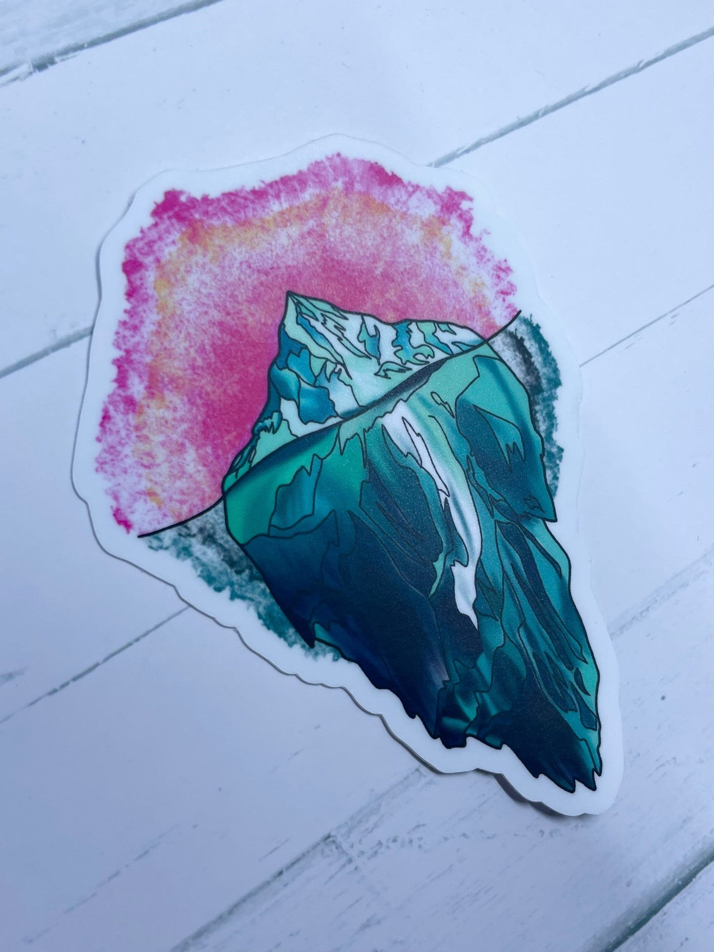 Iceberg Sticker Pink Edition Original Design Art Waterproof Laptop and Water Bottle Sticker