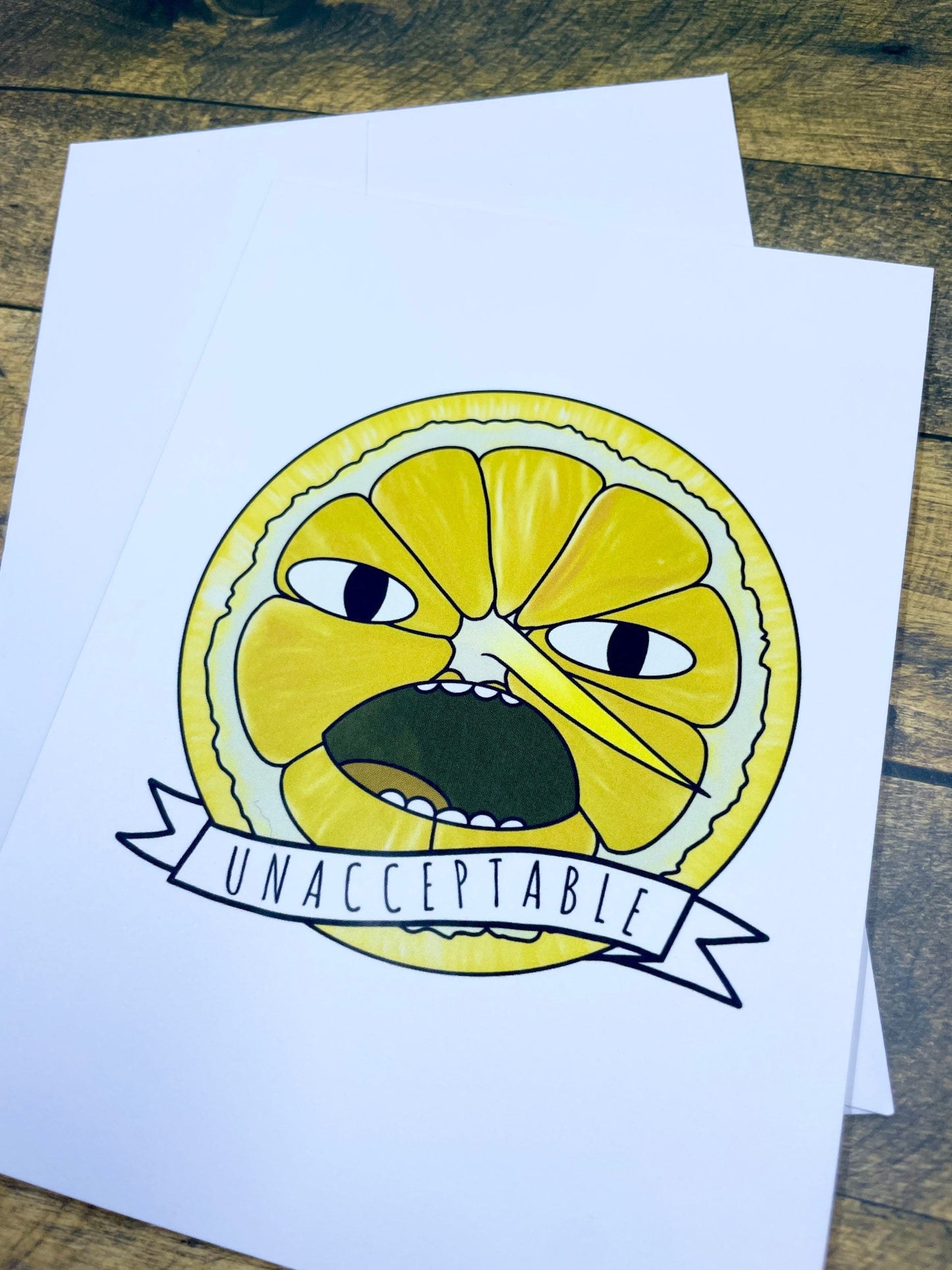 Earl of Lemongrab Adventure Time Cartoon Unacceptable Funny Card Thank You Congratulations Card Motivational