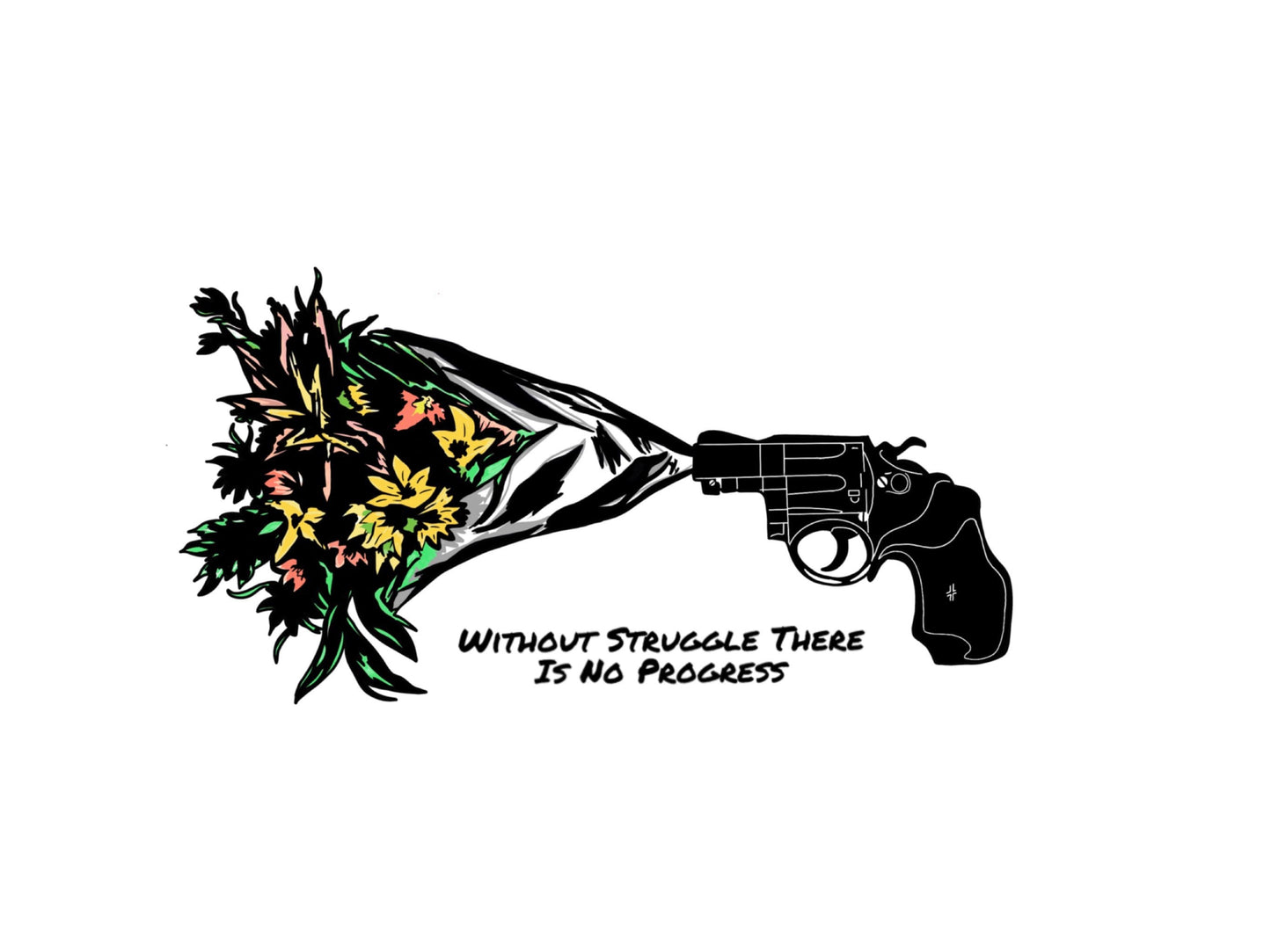 Flower Bouquet Sticker Gun Quote Sticker Waterproof Vinyl Decal