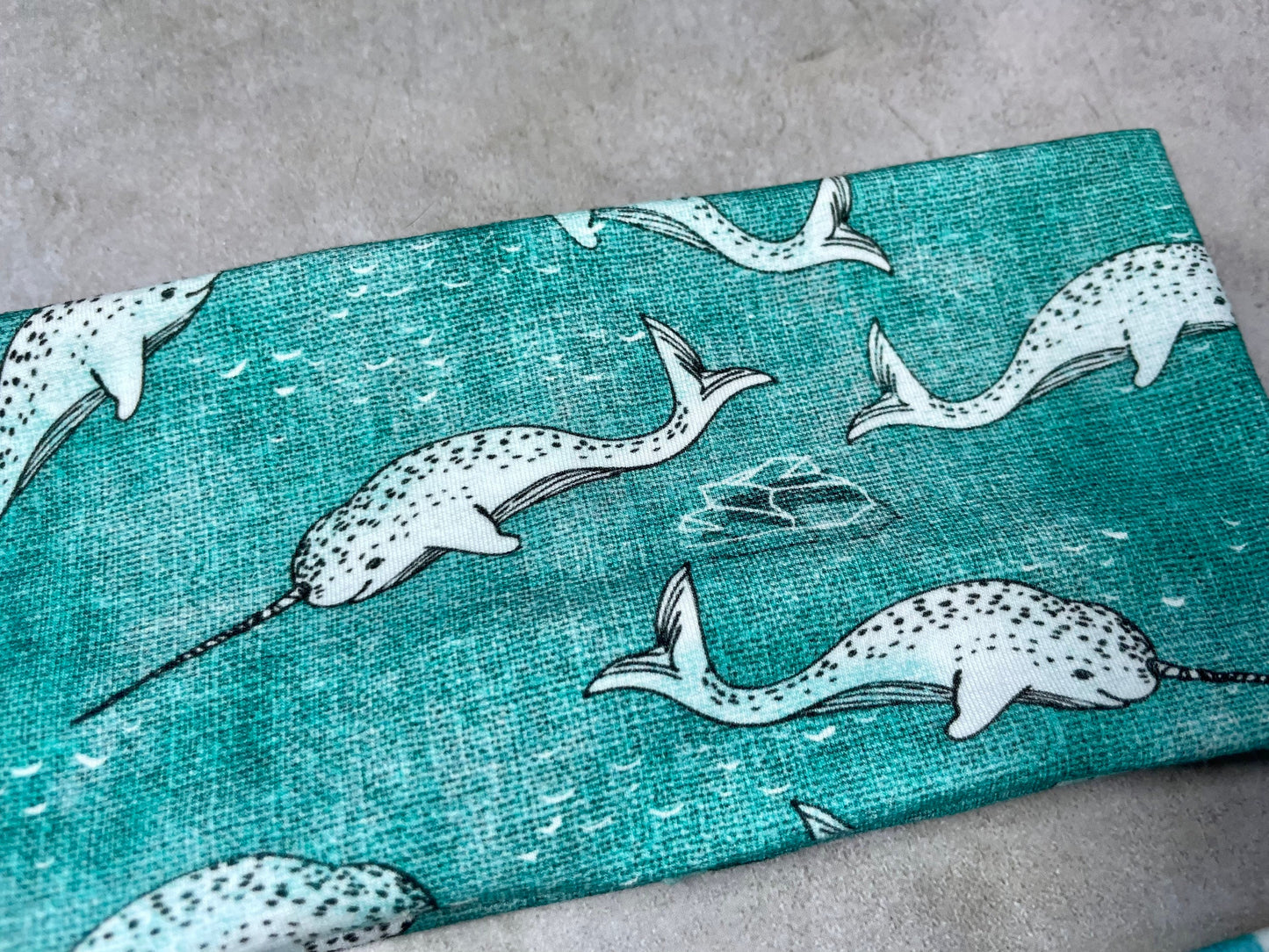 Turtles and Narwhal Watercolor Headbands Jersey Knit Soft