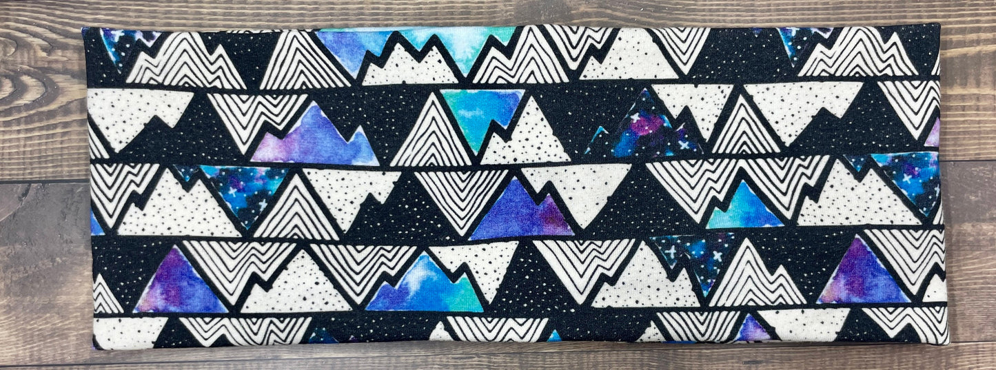 Mountains Handmade Headbands Jersey Knit Soft Starry Galaxy and Watercolor Mountains