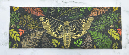 Handmade Dark Academia Headband: Moth, Ferns, Bookshelves Print