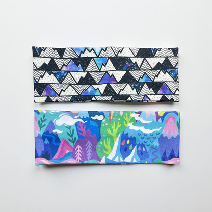 Mountains Handmade Headbands Jersey Knit Soft Starry Galaxy and Watercolor Mountains