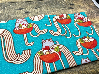 Cut Cats in Ramen Bowls Handmade Headbands Jersey Knit Soft