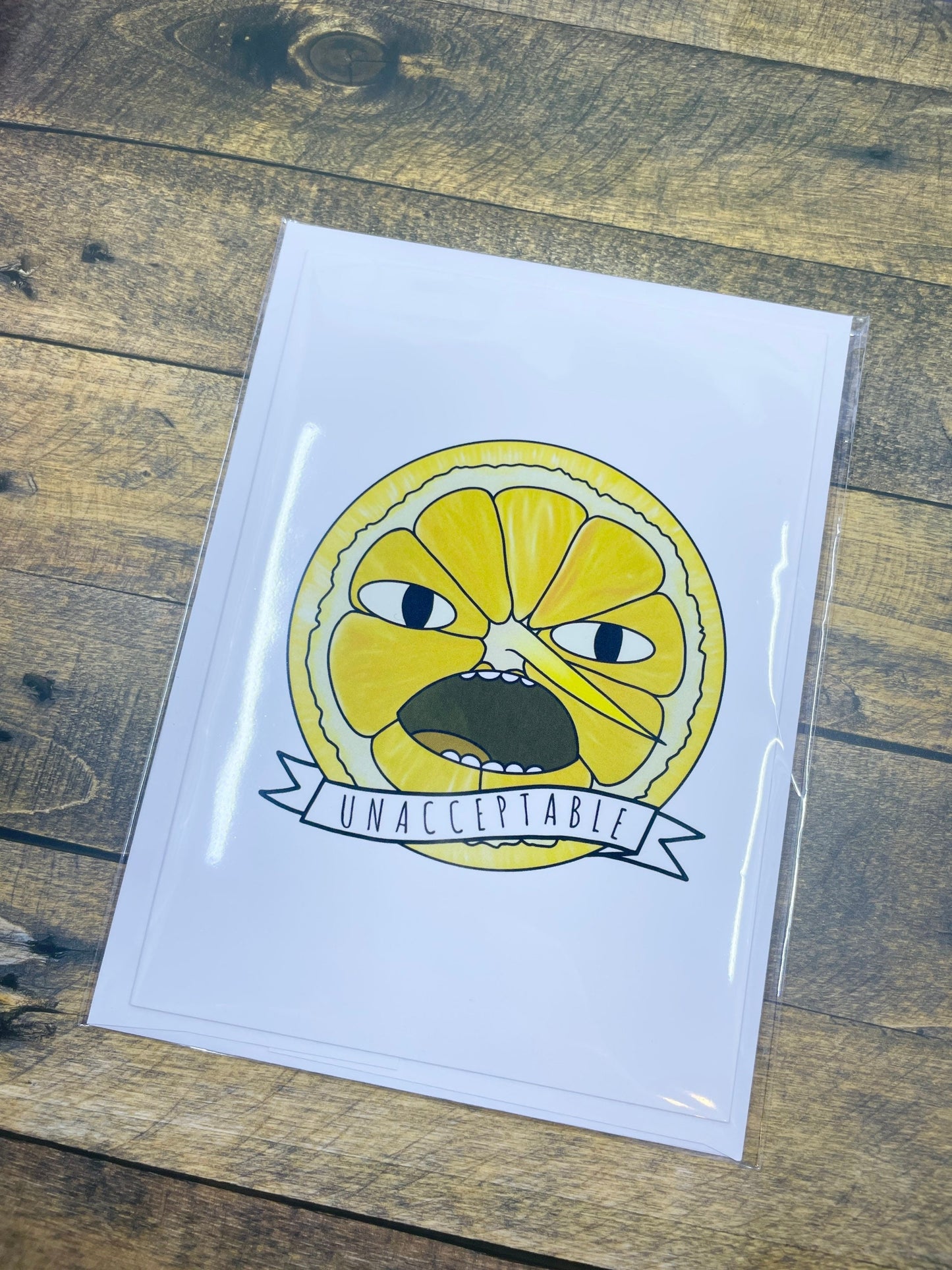 Earl of Lemongrab Adventure Time Cartoon Unacceptable Funny Card Thank You Congratulations Card Motivational