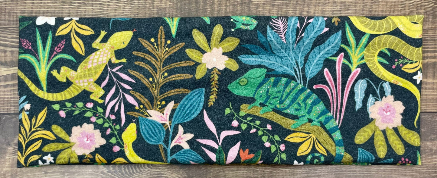 Florida Themed Lizards Snakes and Reptiles Handmade Headbands Jersey Knit Soft chameleon