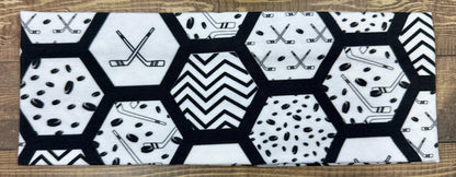 Hockey Headband Stick and Puck Bandeau Handmade Soft Jersey Knit  Sweatband Ice Curling Sports Hockey Mom