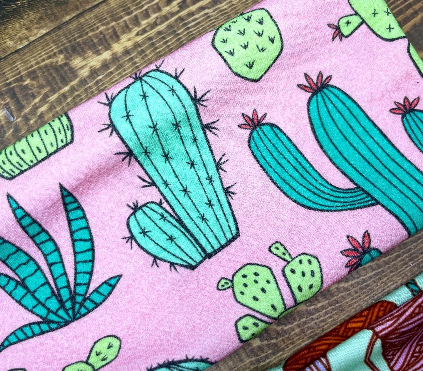 Knitting Headband and Desert Cactus Succulent Jersey Knit Soft Yarn Bandeau