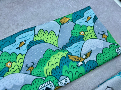 Handmade Mountains & Polar Bears Jersey Knit Headband