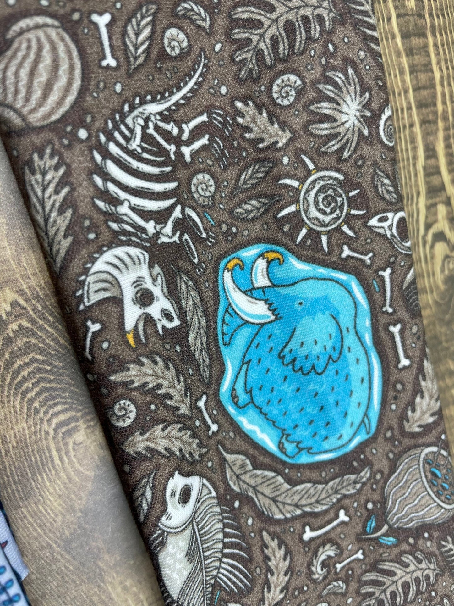 Prehistoric Dinosaurs and Wooly Mammoth and Bones Handmade Headbands Jersey Knit Super Soft Skeletons Fossils