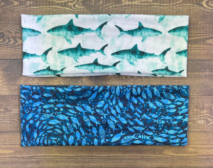 Handmade Shark Headband: Jersey Knit Soft Fabric Headband