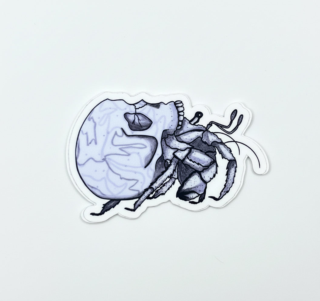 Skull Crab Sticker Original Artwork Waterproof Water Bottle and Laptop Decal