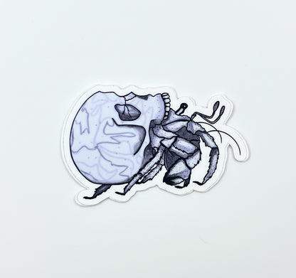Skull Crab Sticker Original Artwork Waterproof Water Bottle and Laptop Decal