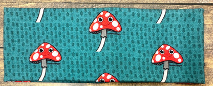 Mushroom Headband with Happy Mushrooms Designs, Handmade Bandeau Jersey Knit Soft Cartoon Smiley Face