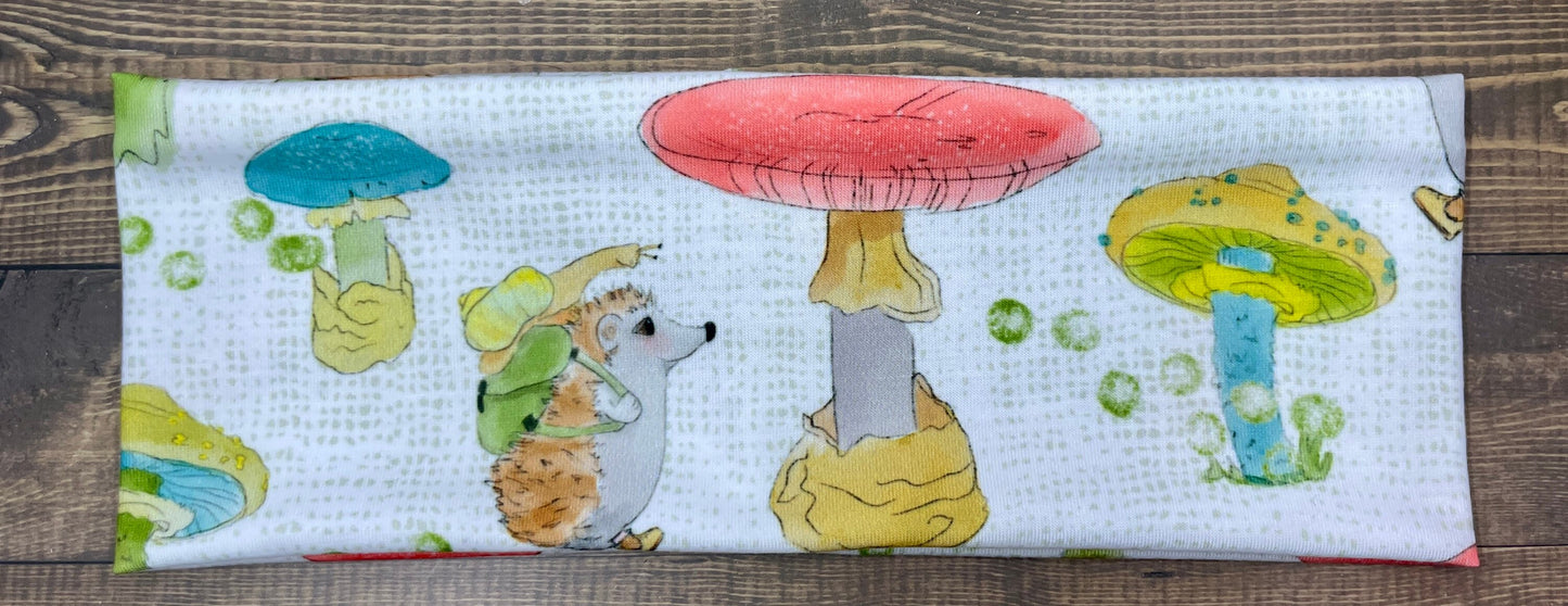 Hedgehog With Backpacks Jersey Knit Soft Headbands Crafts Alaska Gift Mushroom Snails Forrest Creatures