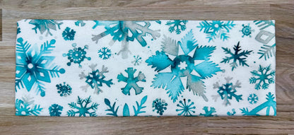 Snowflakes Headband and Ice Mountains Handmade Headbands  Jersey Knit Soft