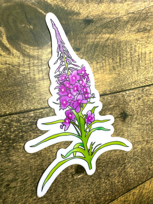 Alaska Fireweed Sticker Waterproof Vinyl Decal Fade Resistant Original Design
