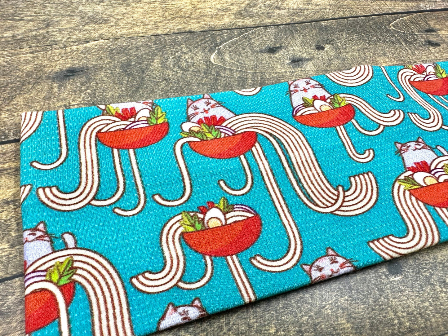 Cut Cats in Ramen Bowls Handmade Headbands Jersey Knit Soft