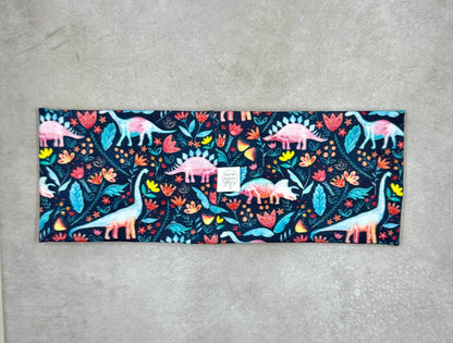 Dino Floral Headband Jersey Knit Soft Headbands T Rex Bandeau Dino Flower and  Bones