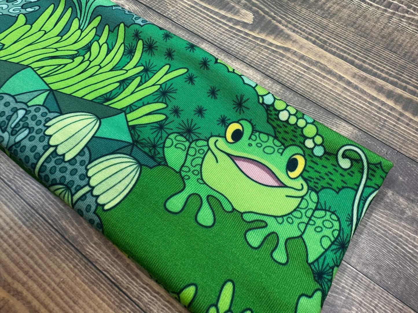 Frog Mushroom and Snail Green Handmade Headbands Jersey Knit Soft