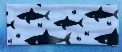 Sharks Jersey Knit Soft Headbands Crafts Alaska Gift Whale Shark Great white Shark Hammerhead