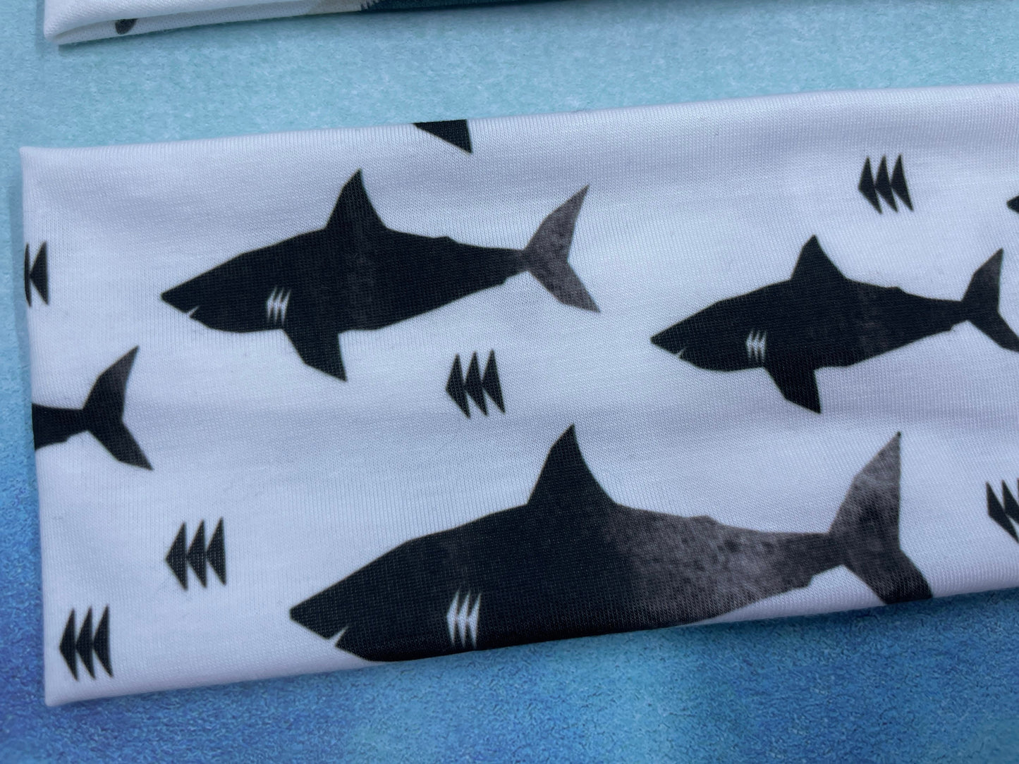 Sharks Jersey Knit Soft Headbands Crafts Alaska Gift Whale Shark Great white Shark Hammerhead