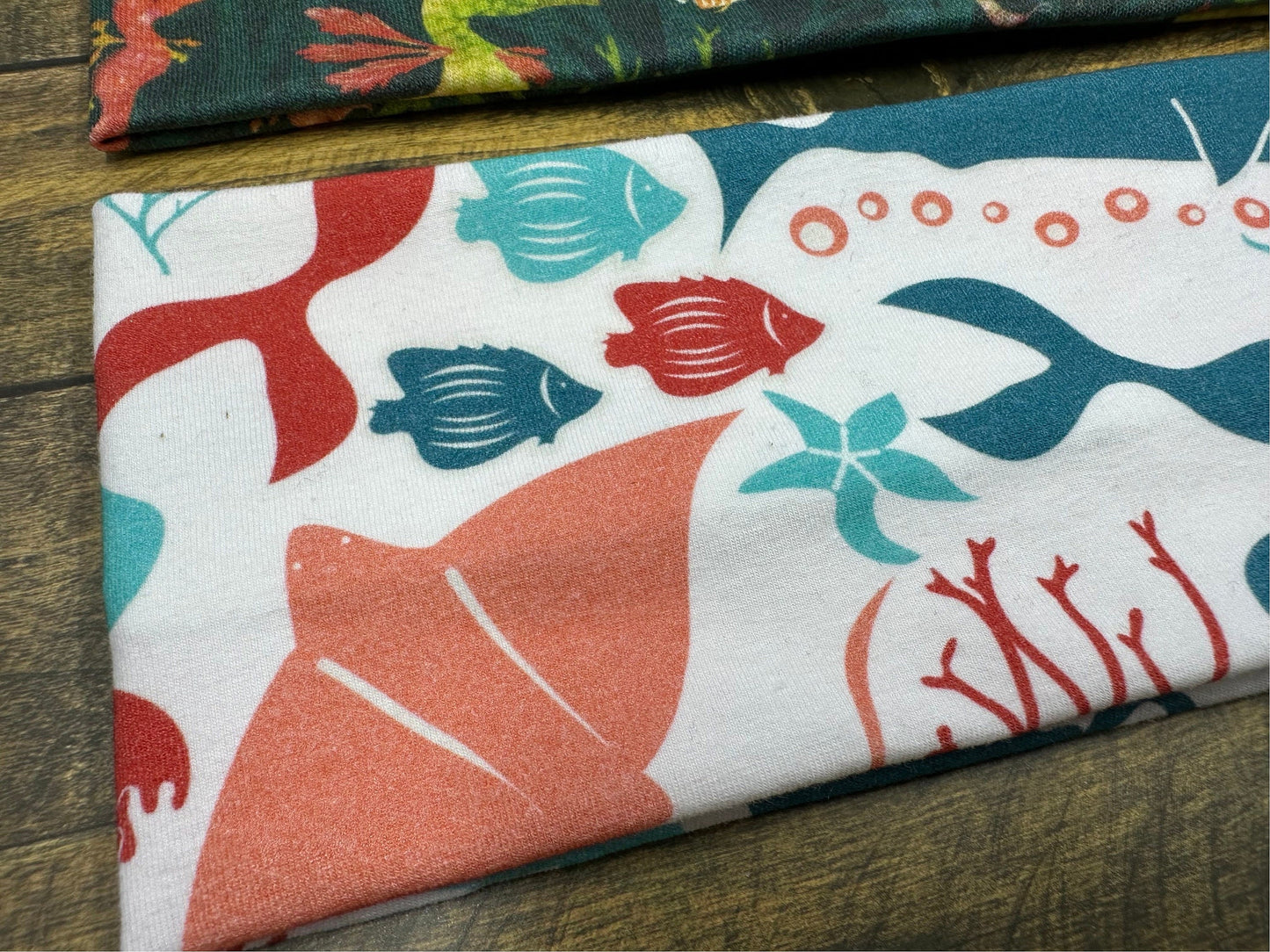 Mermaid Manatee and Sharks Handmade Headbands Jersey Knit Super Soft Marine Life Manta Ray