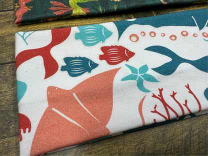 Mermaid Manatee and Sharks Handmade Headbands Jersey Knit Super Soft Marine Life Manta Ray