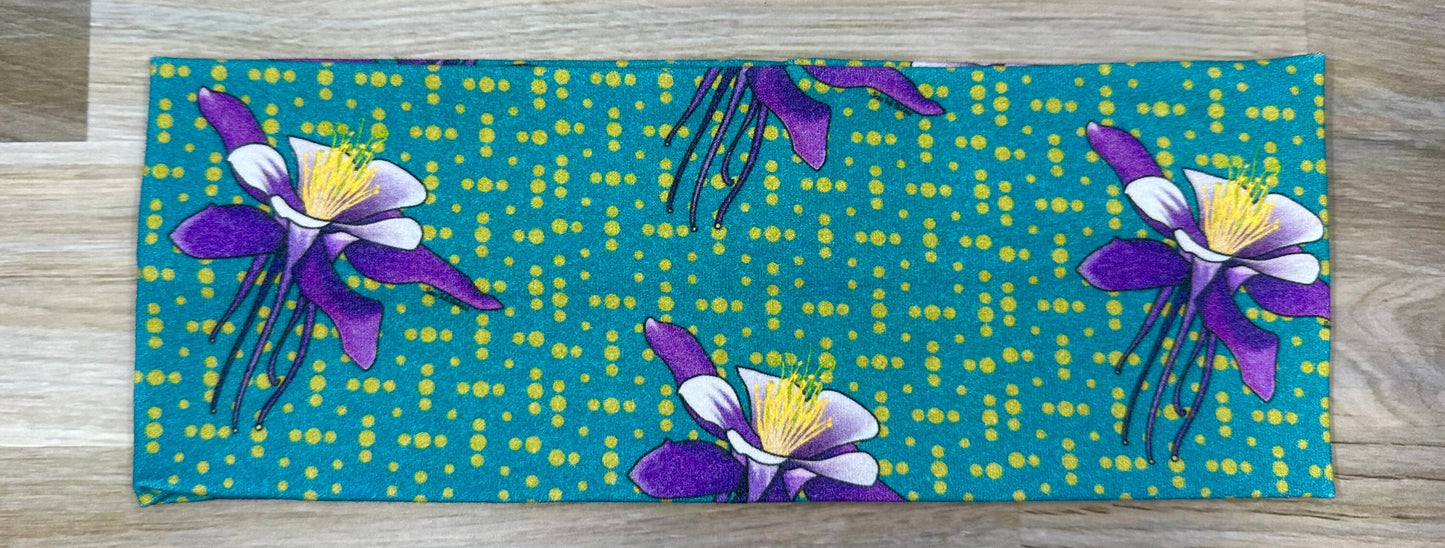 Fireweed Headband and Columbine Flower Bandeau Jersey Knit Soft Fabric Original Artwork by Me