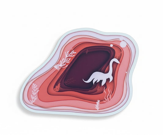 Loch Ness Monster Sticker: Coral Nessie Art, Waterproof Vinyl