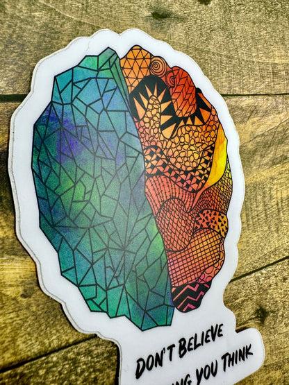 Brain Sticker: Mental Health Awareness, Waterproof Laptop Decal