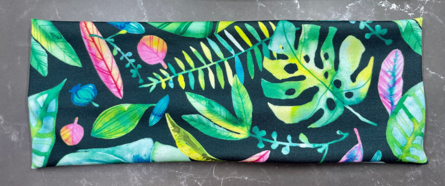 Monsters Plant Leaf Jersey Knit Soft Headbands Floral Tropical Plant Lady Gift for Her Girls Accessories Foliage Cute Plants Leafs