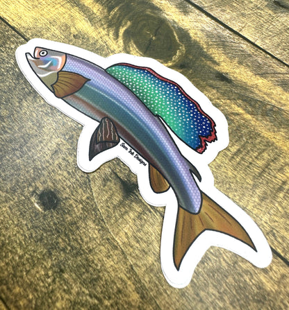 Arctic Grayling Fish Sticker: Holographic Alaska Decal
