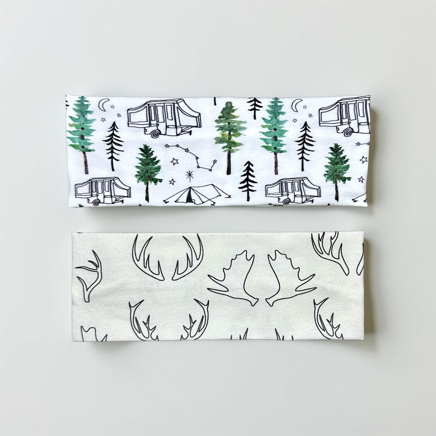 Alaska Antlers Headband: Handmade Jersey Knit Sweatband