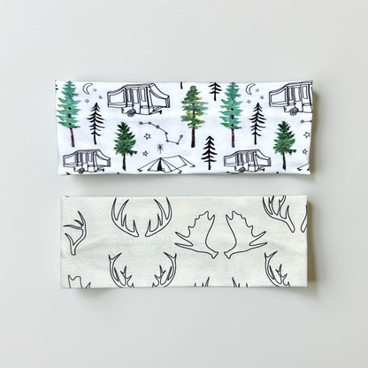Alaska Antlers Headband: Handmade Jersey Knit Sweatband