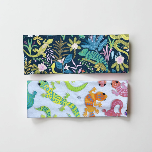 Florida Themed Lizards Snakes and Reptiles Handmade Headbands Jersey Knit Soft chameleon