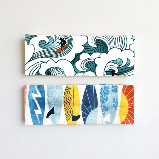 Surfing Waves Handmade Headbands Jersey Knit Soft Ocean Beach Surf Wear