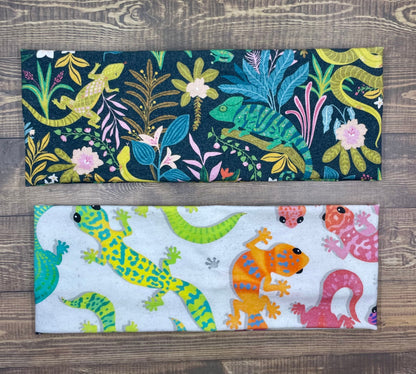 Florida Themed Lizards Snakes and Reptiles Handmade Headbands Jersey Knit Soft chameleon