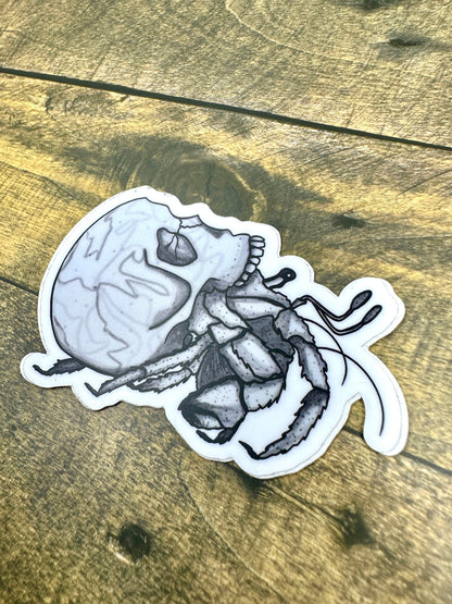 Skull Crab Sticker Original Artwork Waterproof Water Bottle and Laptop Decal