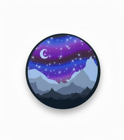 Alaska Mountain Vinyl Sticker: Starry Aurora Night, Waterproof Car Decal