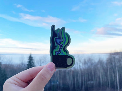 Coffee Mug Sticker Alaskan Aurora Sticker Waterproof