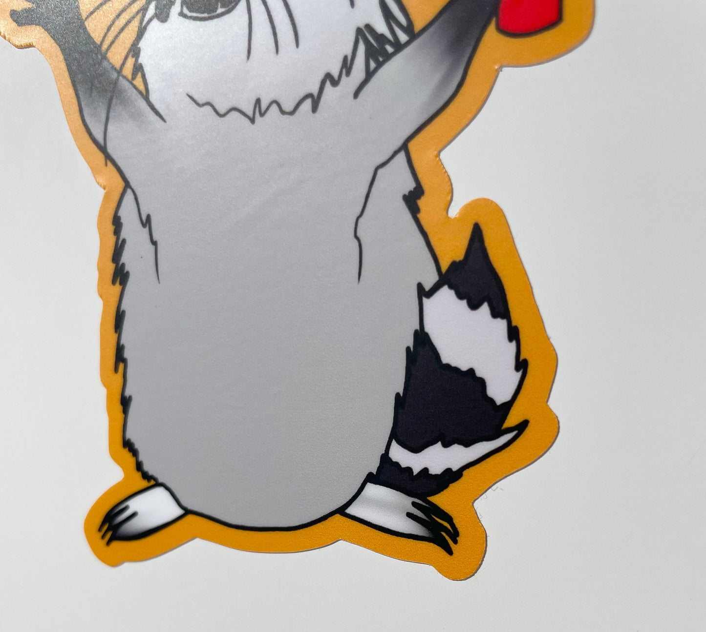 Chaos Raccoon with Dynamite Original Artwork Sticker Gift Hydroflask Waterproof Sticker Decal Fade Resistant