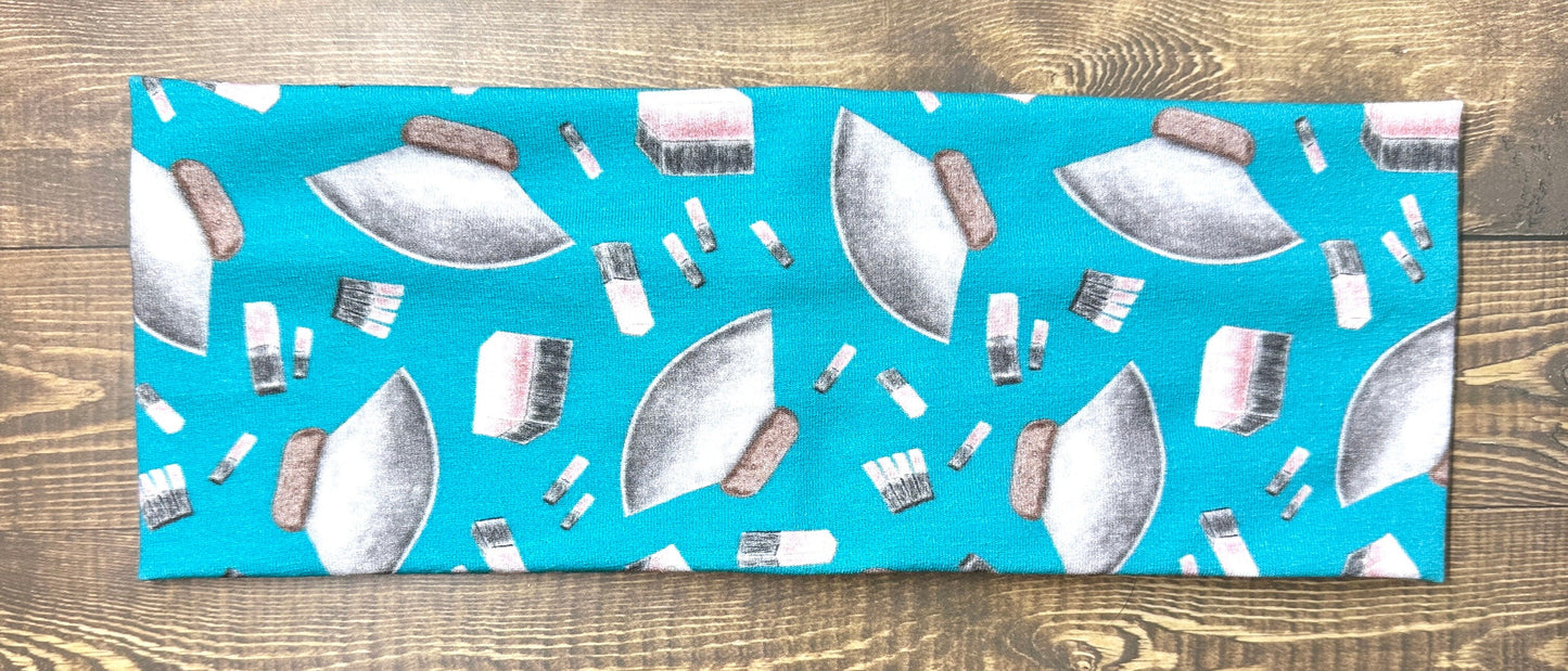 Polar Bear Heabdnsd, Alaska Ulu Headband, Handmade Knit Soft Headbands, Forrest and Mushroom