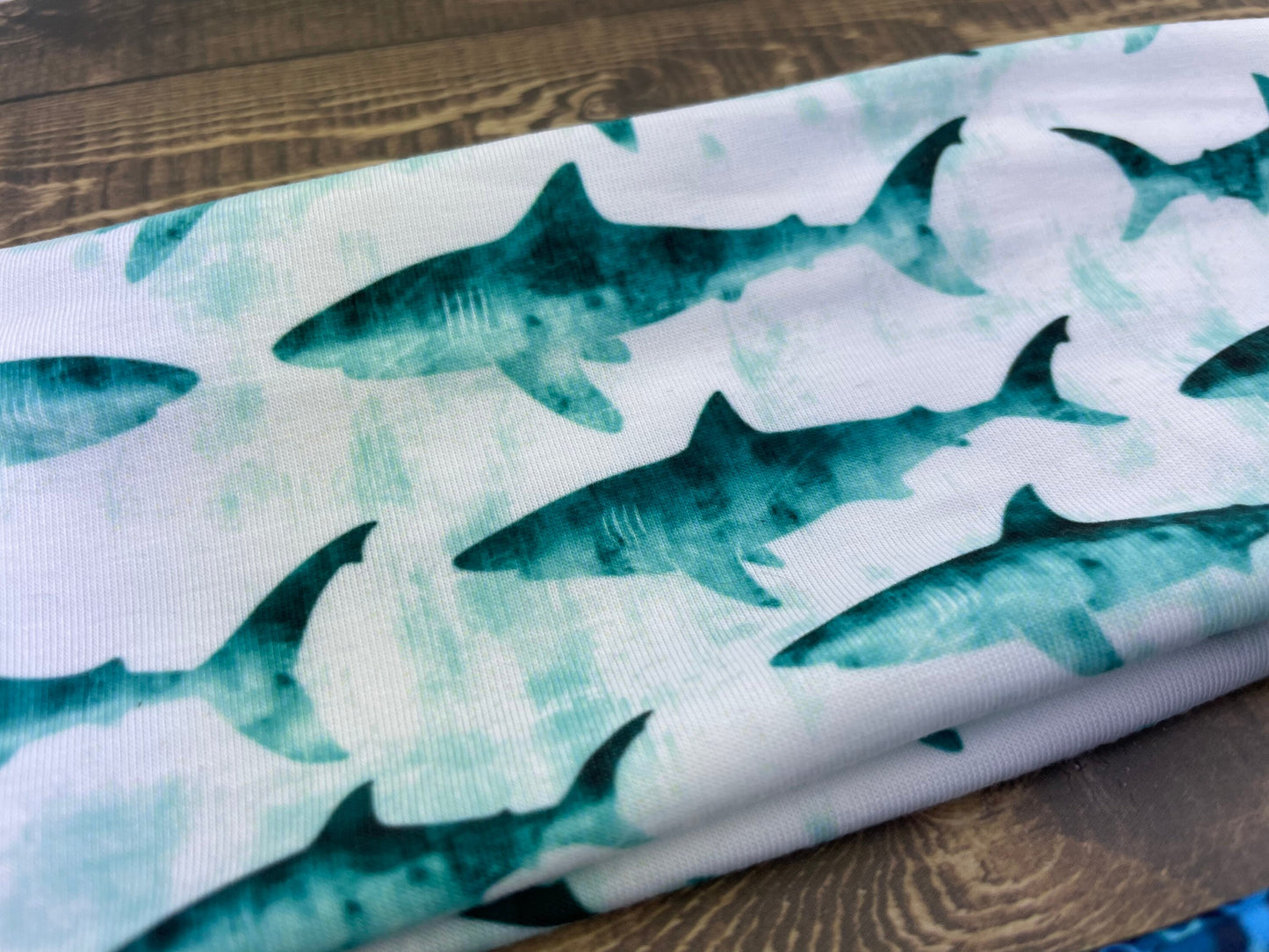 Handmade Shark Headband: Jersey Knit Soft Fabric Headband