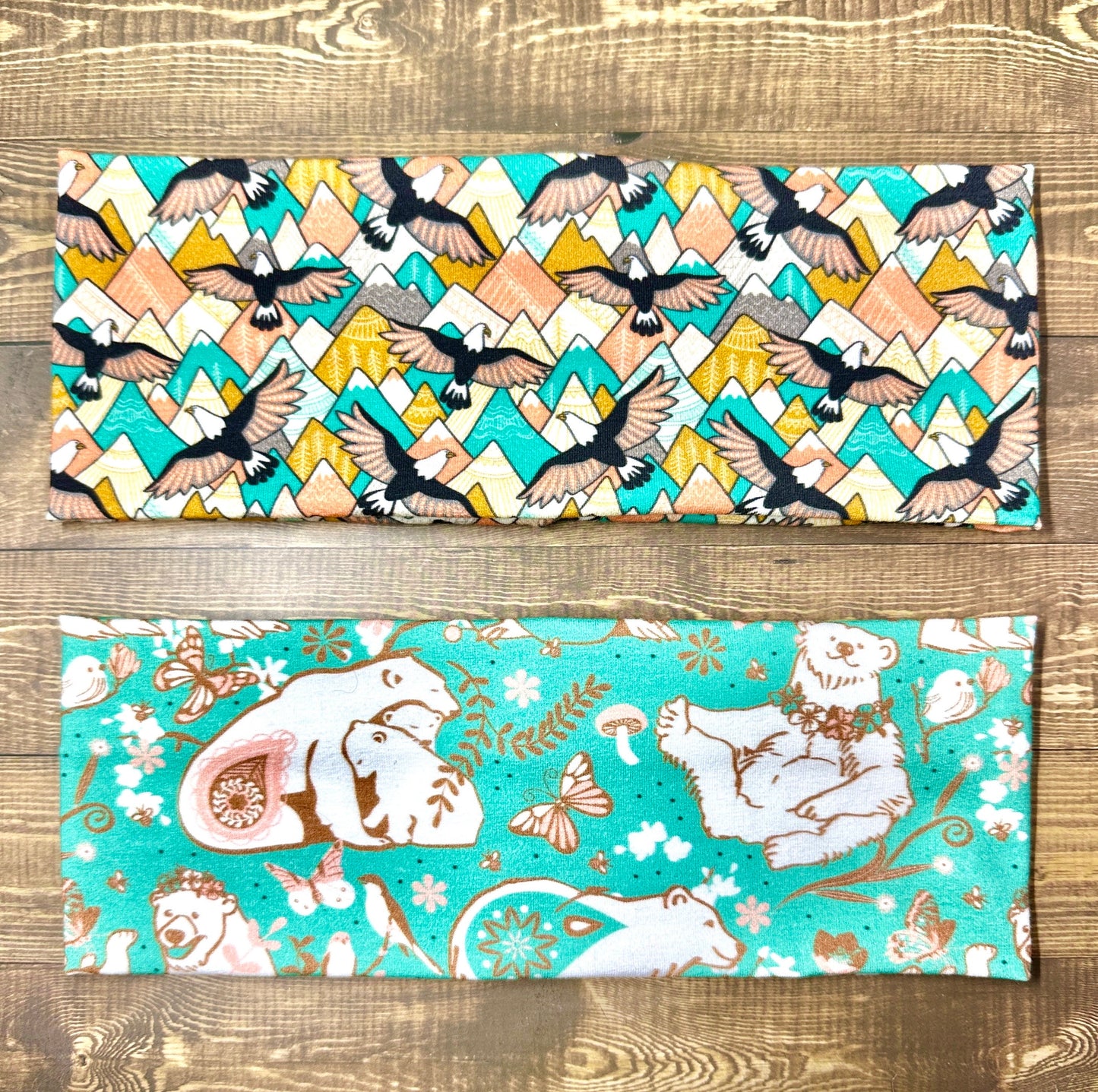 Alaska Headband: Arctic Animals, Berries, Antlers Jersey Knit