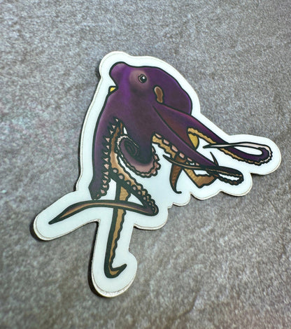 Octopus Sticker Animal Cartoon Stickers Original Artwork Cute Waterproof Laptop Decal
