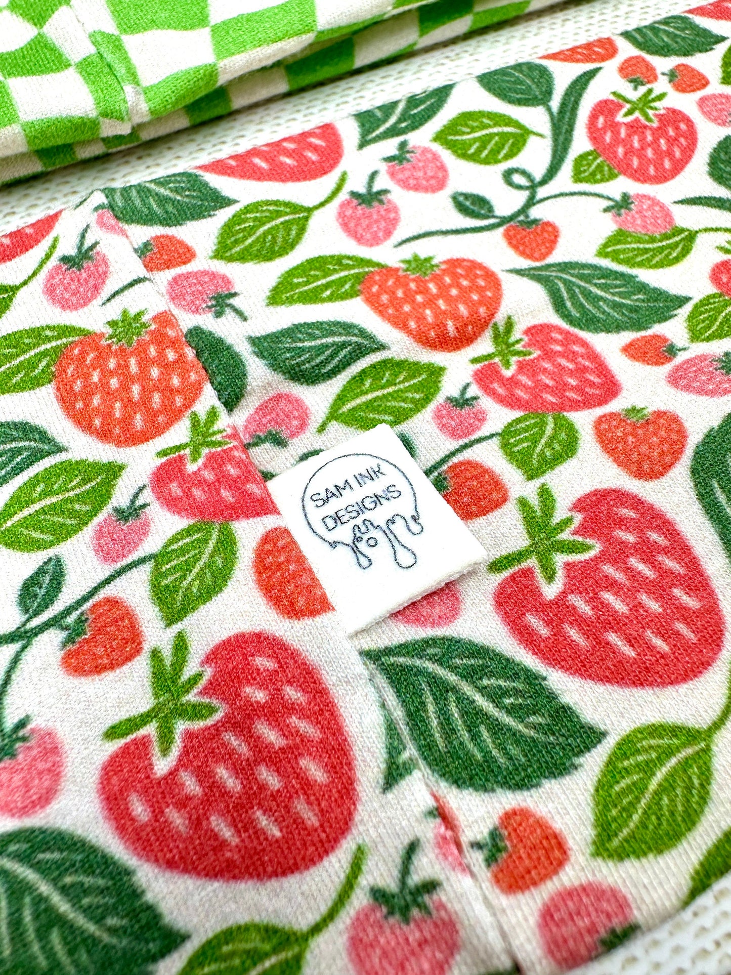 Handmade 90s Style Headband: Checkers, Strawberry, Daisy Print